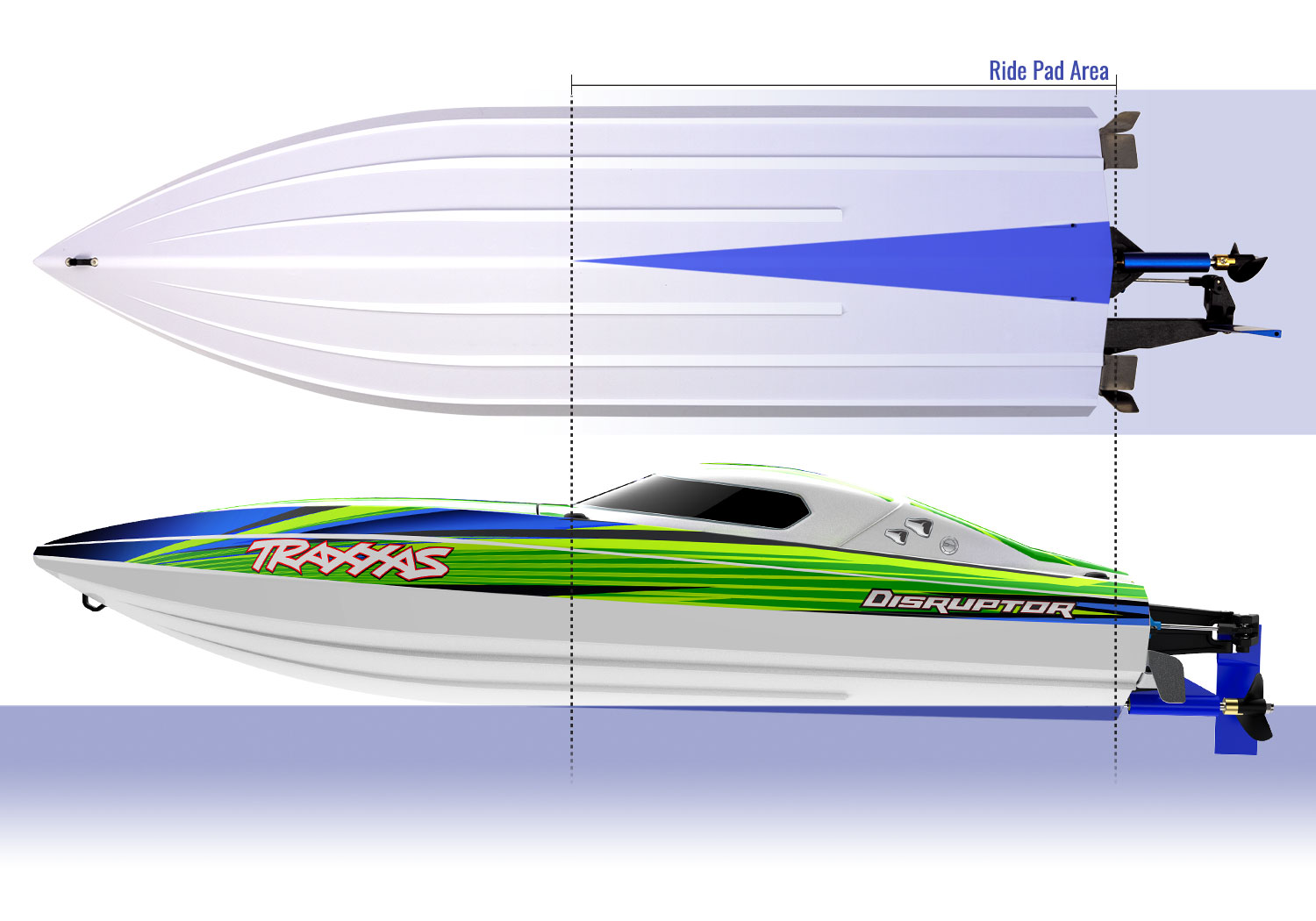 Traxxas Disruptor 4S 40+ MPH High-Performance Boat Blue