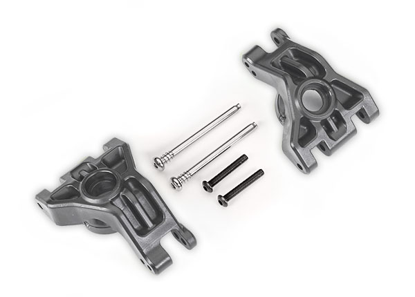 Traxxas Carriers stub axle rear extreme heavy duty Gray (left & right)/ 3x41mm hinge pins (2)/ 3x20mm BCS (2) (for use with #9080 upgrade kit)
