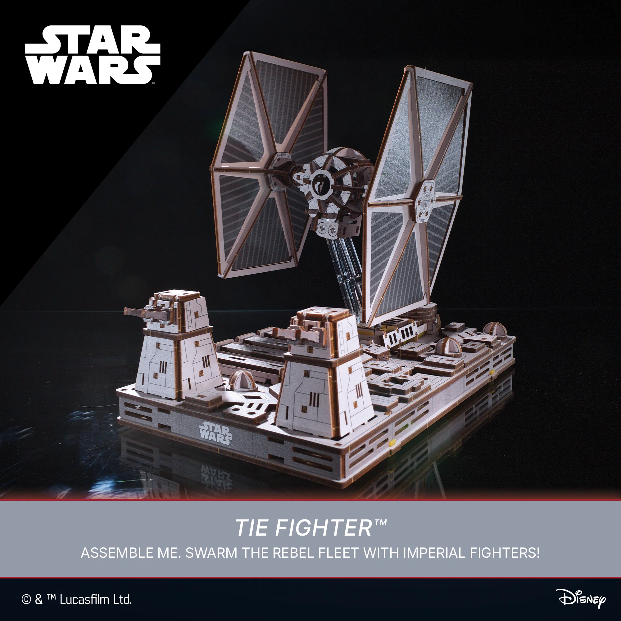 U-Gears Tie Fighter Star Wars mechanisch houten bouwpakket