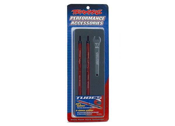 Traxxas Toe Links, Maxx (Tubes Red-Anodized, 7075-T6 Aluminum, Stronger Than Titanium) (124mm, Rear) (2)/ Rod Ends (4)/ Aluminum Wrench (1) (For Maxx Models W/Sealed Pivot Ball Suspension & 3.8 Wheels)