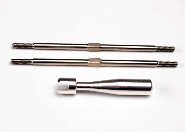 Traxxas Turnbuckles, titanium 94mm (front tie rods) (2)/ billet aluminum wrench