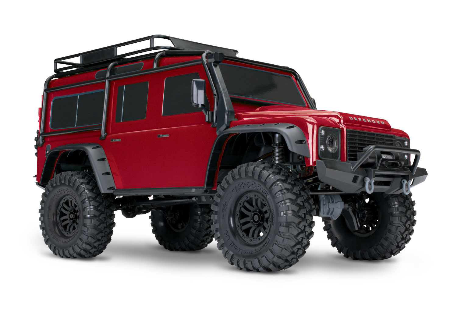 Traxxas Land Rover Defender TRX-4 4WD Scale and Trail  Crawler Fully-Assembled 1/10 Clipless Red