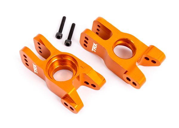 Traxxas Carriers, stub axle, 6061-T6 aluminum (orange-anodized) (left and right)/ 3x18mm CS (with threadlock) (2)
