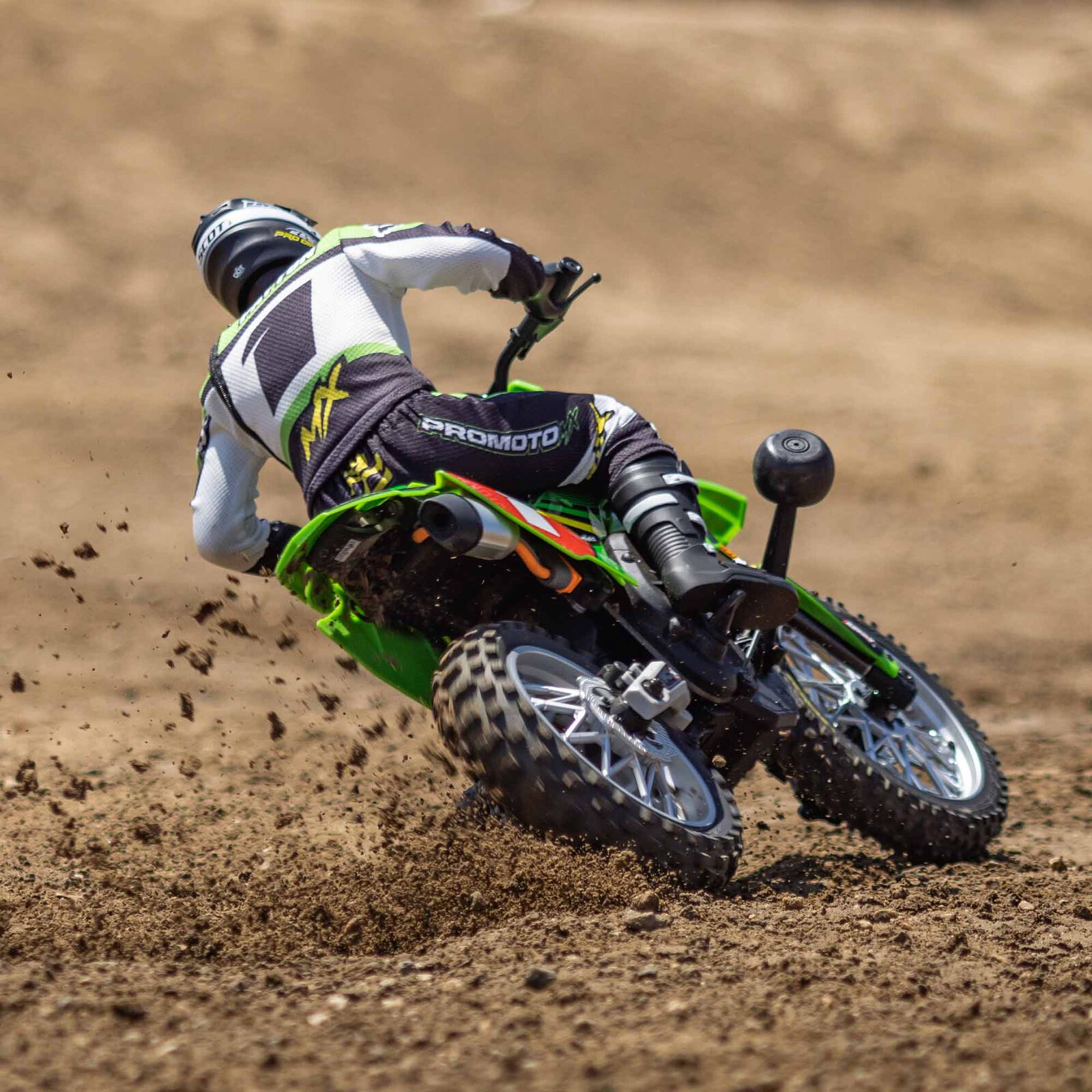 Losi Promoto-MX Pro Circuit 2S RTR Brushless Motorcycle (Battery and Charger Included), Green 1/4