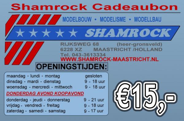 Shamrock Modelbouw Cadeaubon t.w.v. 15,- Euro