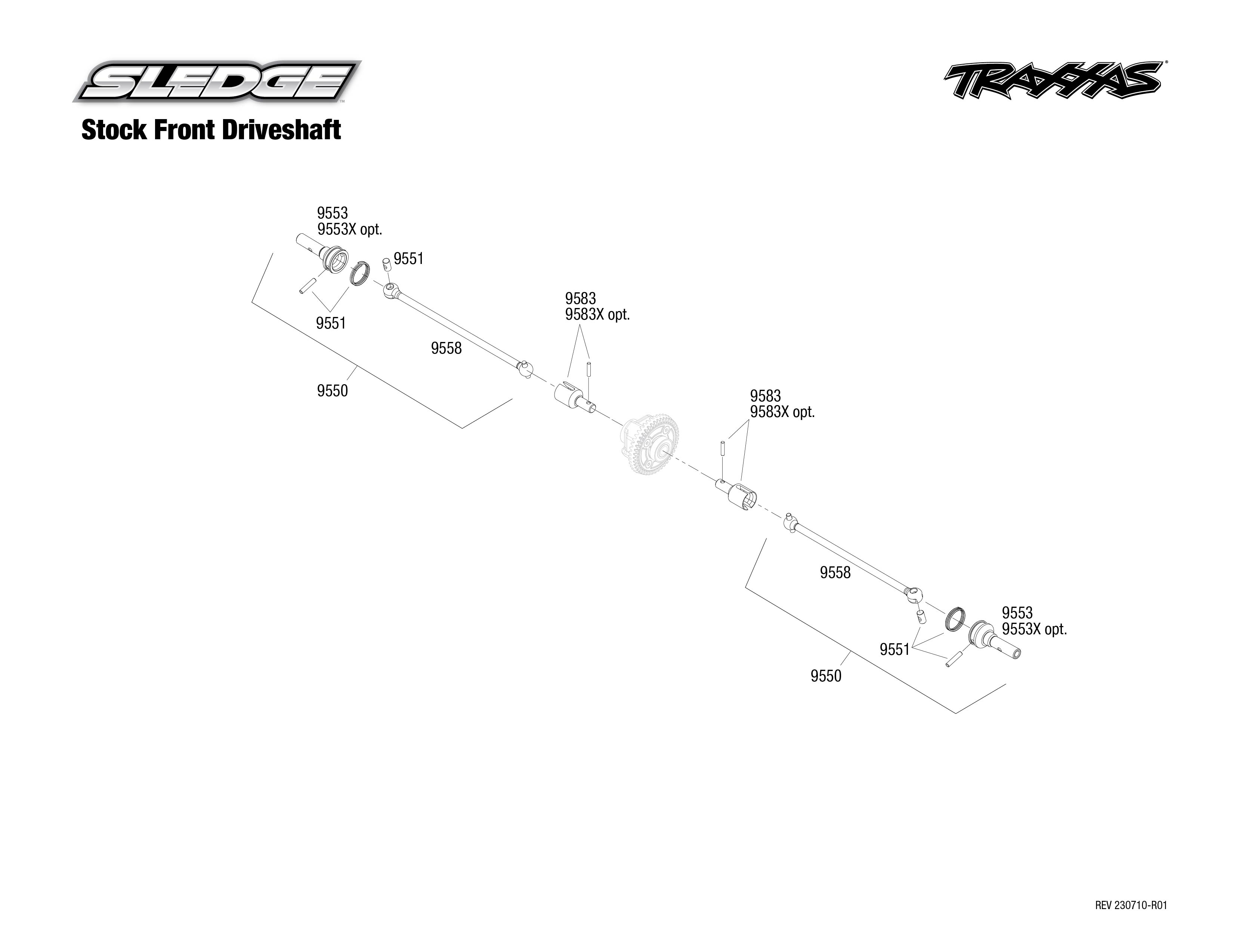 Traxxas Sledge® (95076-4, 95096-4) Driveshaft Assemblies - Front
