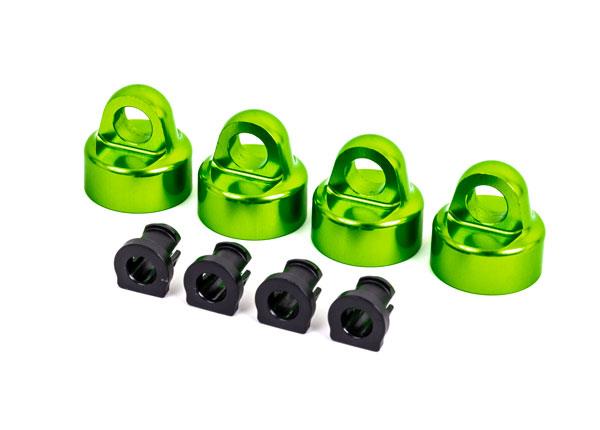 Traxxas Shock caps aluminum (green-anodized) GTX shocks (4)/ spacers (4) (for Sledge)
