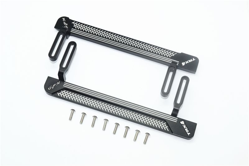 GPM Aluminium Side Steps (Reticulated Pattern B) Black for TRX4 Defender, Bronco & Blazer
