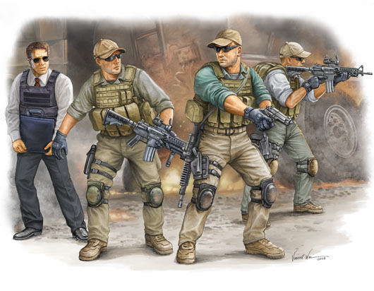 Trumpeter PMC In Iraq 2005 VIP Security Guards 1/35
