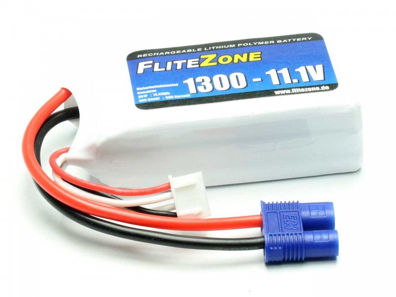 FliteZone 11.1 Volt 1300mAh LiPo Accu (XH/ EC3)