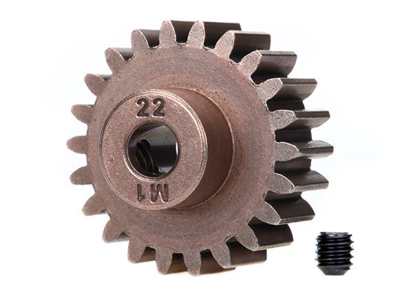 Traxxas Gear, 22-T pinion (1.0 metric pitch) (fits 5mm shaft)/ set screw (for use only with steel spur gears)