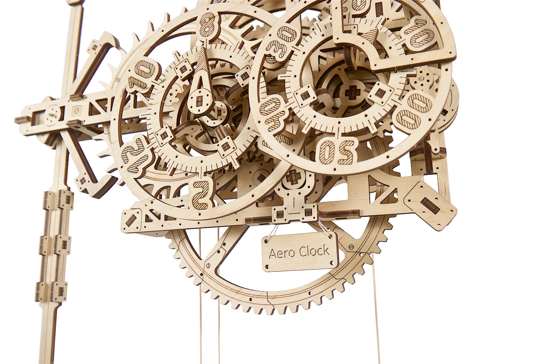 U-Gears Aero Wandklok mechanisch houten bouwpakket