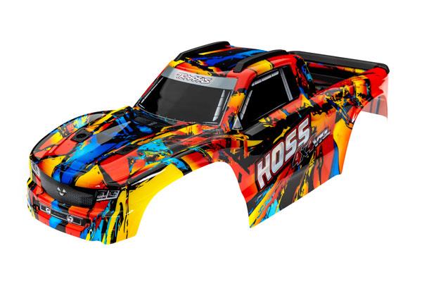 Traxxas Body Hoss® 4X4 VXL Solar Flare (painted decals applied) (assembled with front & rear body mounts and rear body support for clipless mounting)