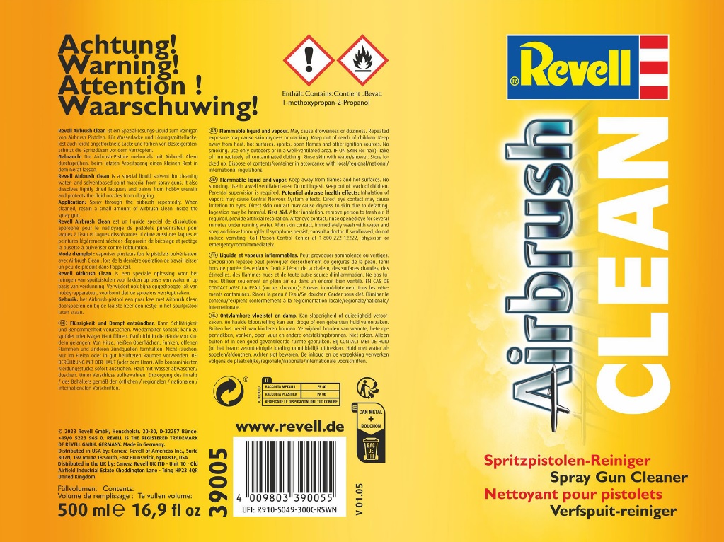 Revell Airbrush Email / Aqua Clean 500 ml