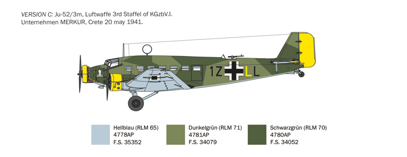 Italeri Junkers JU-52 Tante JU 3M 1/72