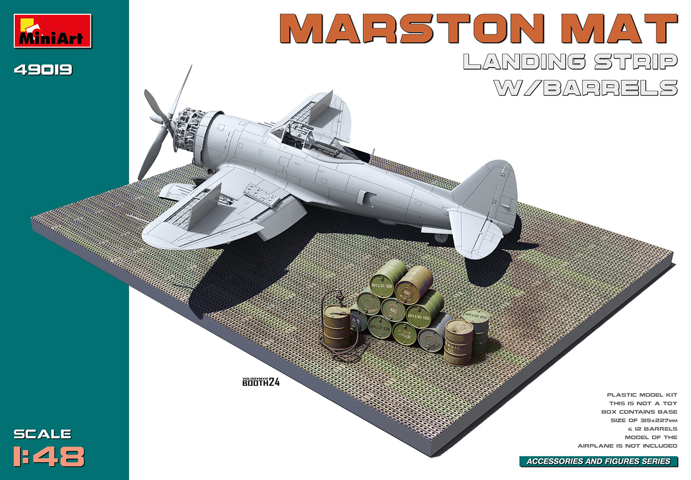 MiniArt Marston Mat Landing Strip with Barrels 1/48