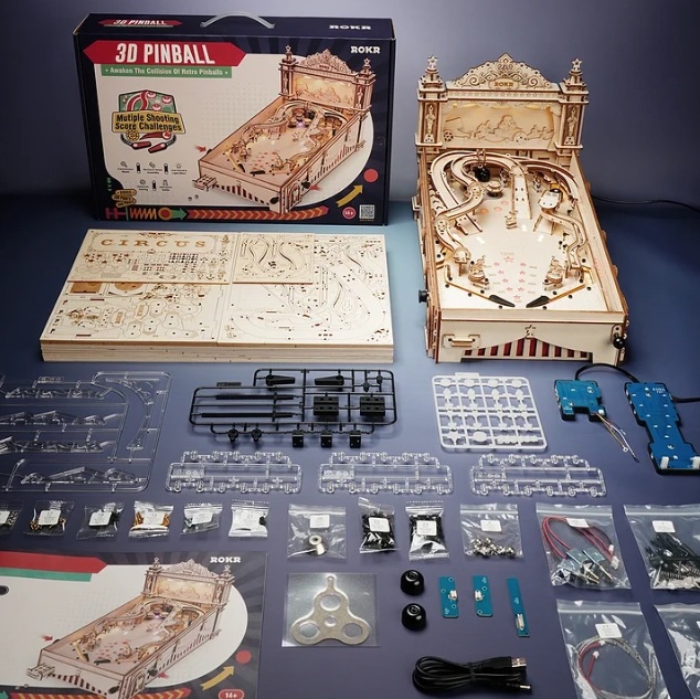 Rokr Pinball Machine 3D Houten Puzzel
