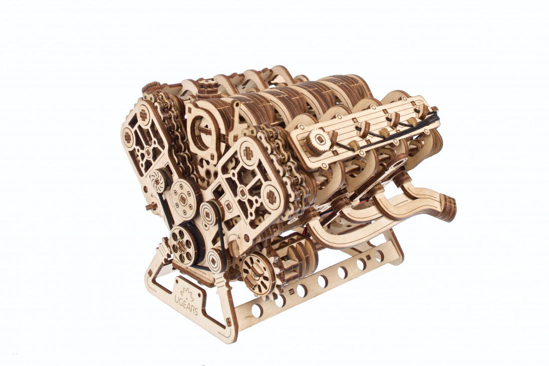 U-Gears V8 Motor mechanisch houten bouwpakket