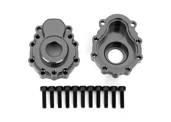 Traxxas Portal housings outer 6061-T6 aluminum (charcoal gray-anodized) (2)/ 2.5x10 CS (12)