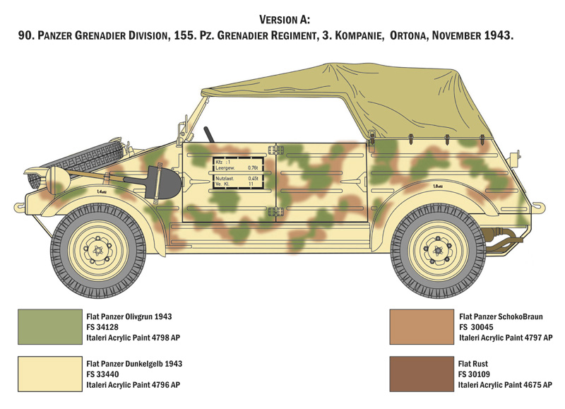 Italeri Kdf. 1 Typ 82 Kübelwagen 1/9