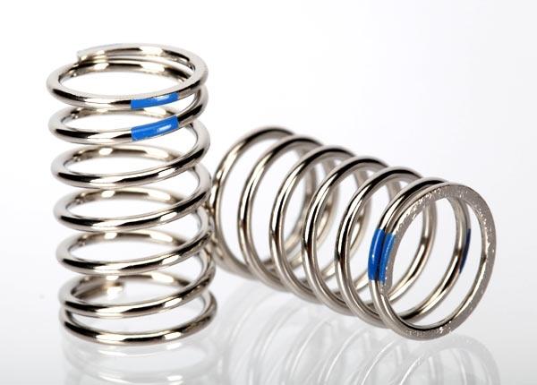 Traxxas Spring shock (nickel finish) (GTR) (2.925 rate blue) (1 pair)