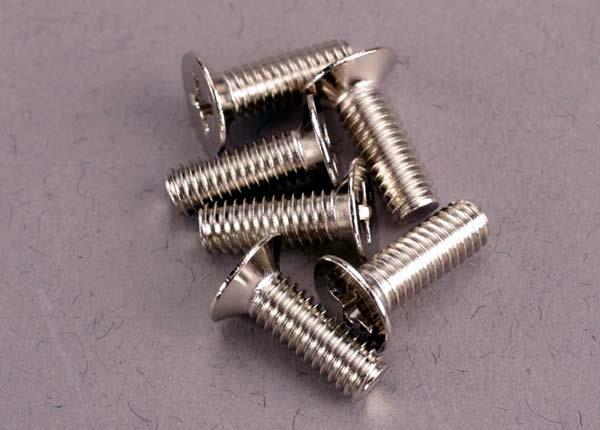 Traxxas Screws 4x12mm countersunk machine (100-degree) (6)