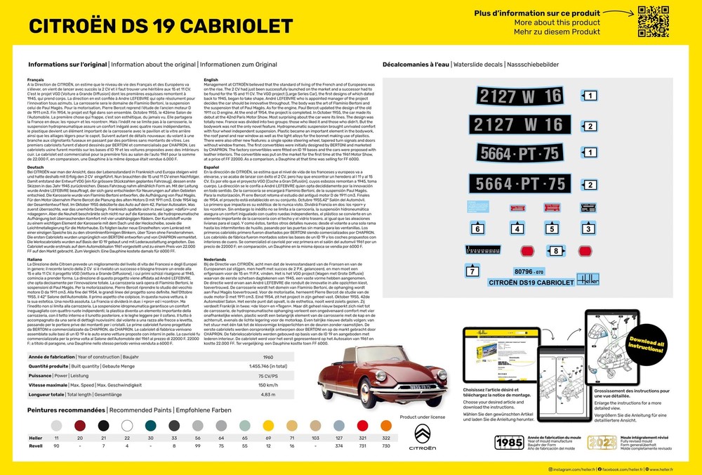 Heller Citroen DS19 Cabriolet 1/16