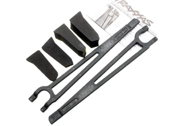 Traxxas Hold downs, battery, left & right (2)/ foam spacers (4) (allows for installation of taller, multi-cell batteries)