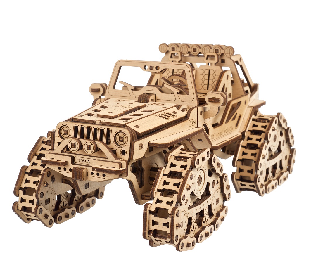 U-Gears Off-road Terreinwagen mechanisch houten bouwpakket