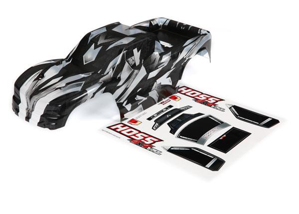 Traxxas Body, Hoss® 4X4 VXL, ProGraphix® (Graphics are printed, requires paint & final color application)/ window, grille, lights decal sheet