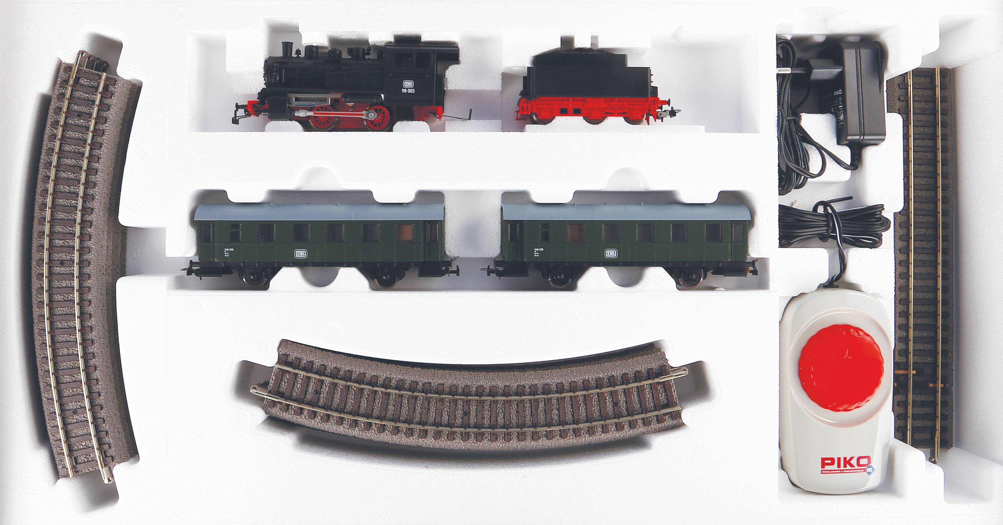 Piko Startset DB Passagierstrein en Stoomlocomotief H0