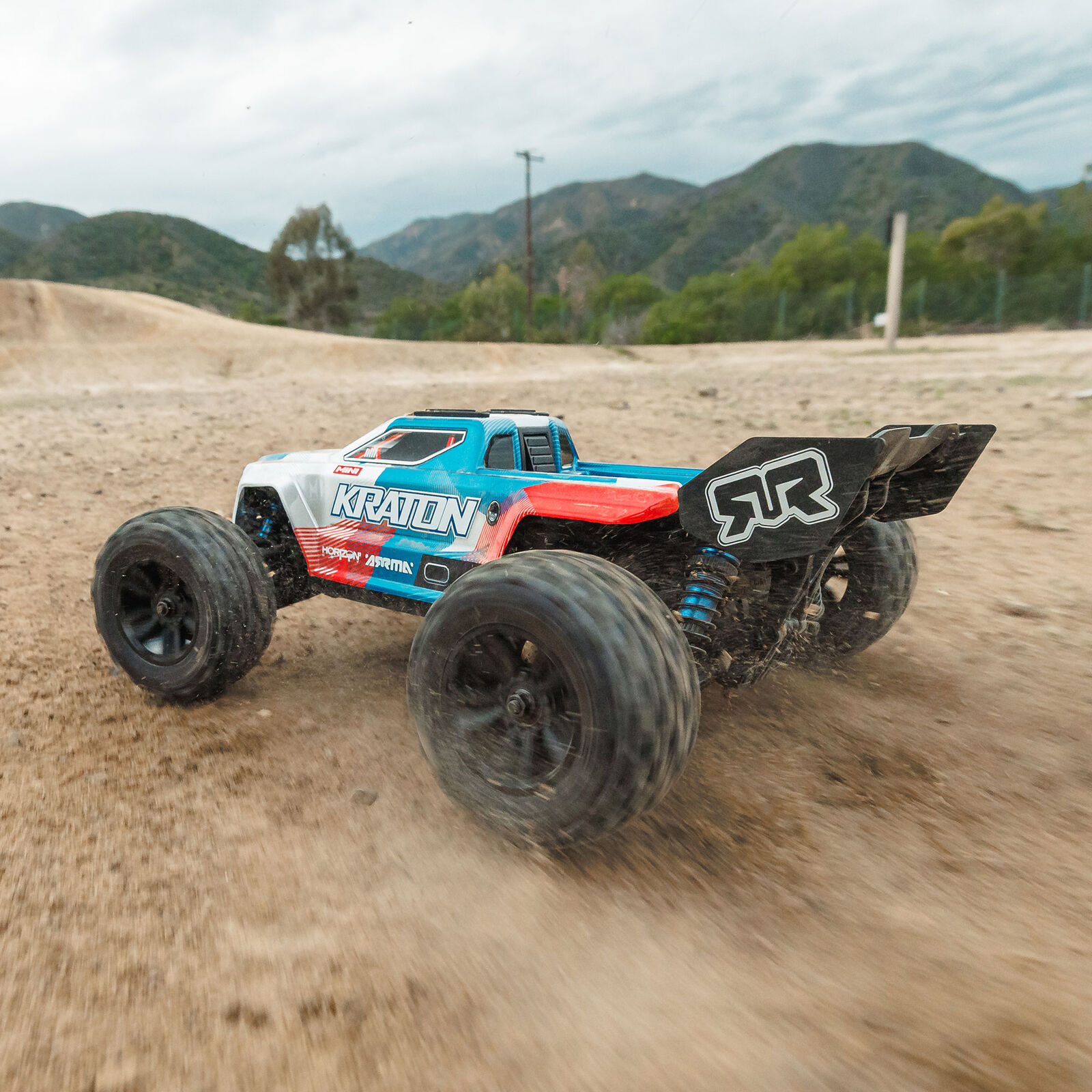 Arrma Mini Kraton 3S DSC 4X4 RTR Brushless Speedtruck (inclusief accu en lader) Red/Blue 1/16