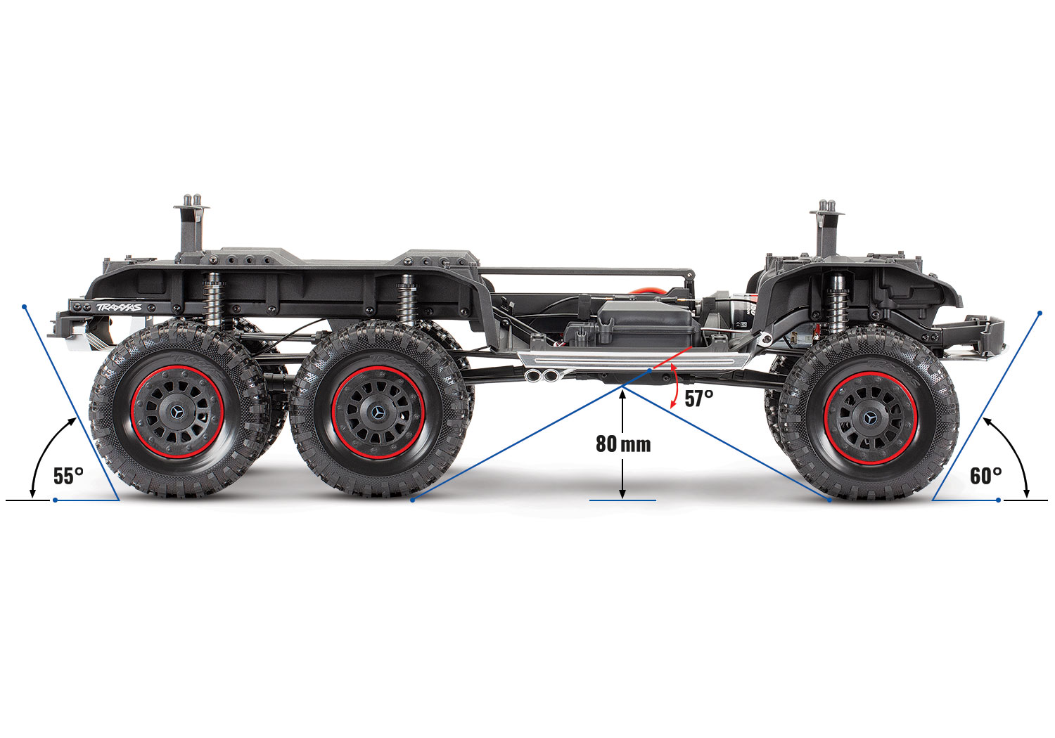 Traxxas TRX-6 Mercedes-Benz G 63 AMG 6X6 Electric Trail Truck RTR 1/10 Clipless Black