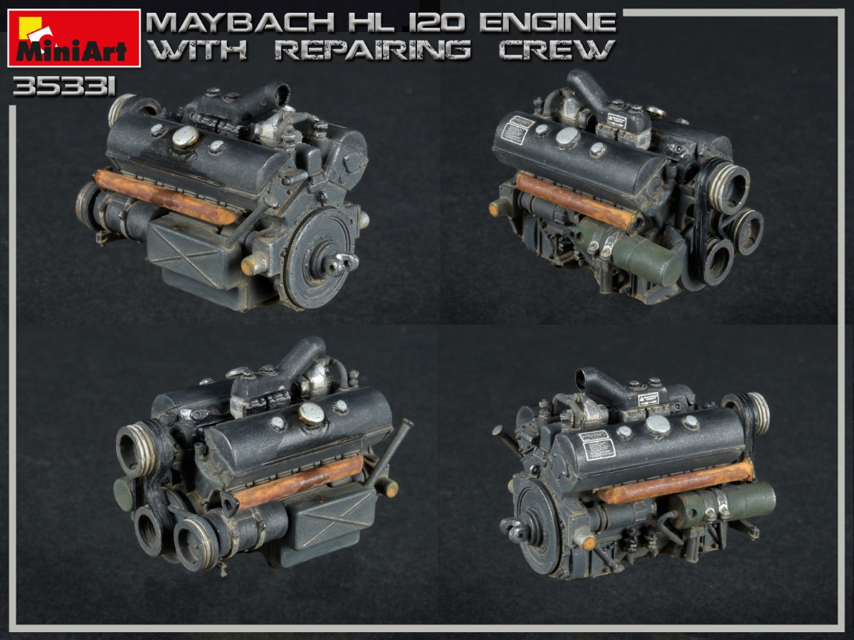 MiniArt Maybach HL 120 Engine for Panzer III/IV Family with Repair Crew 1/35