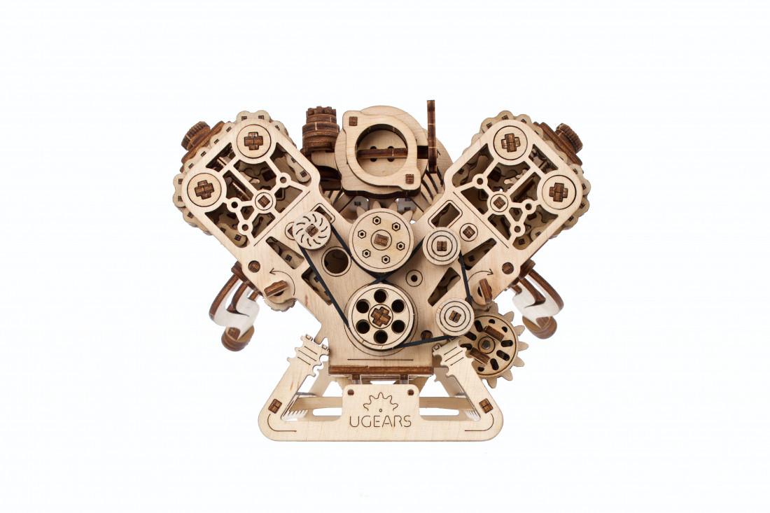 U-Gears V8 Motor mechanisch houten bouwpakket