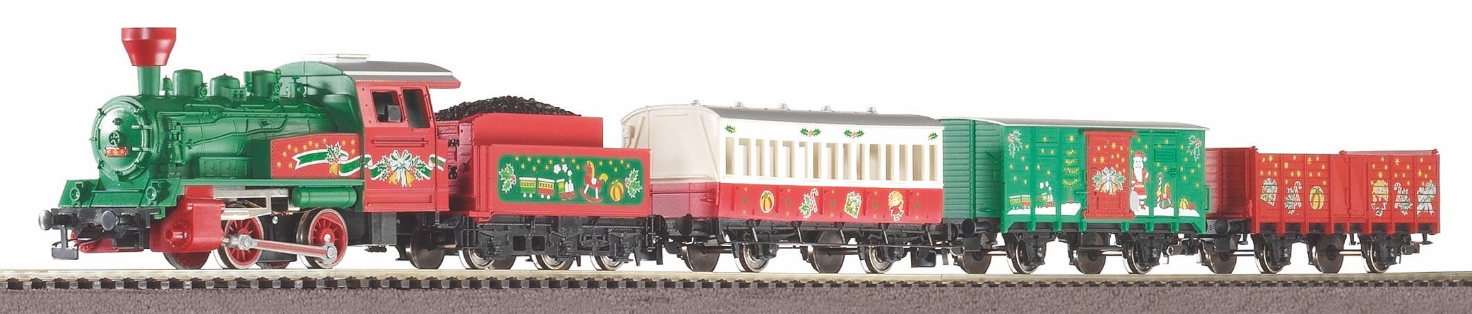 Piko Startset Kerst Stoomloc met Drie Wagons H0