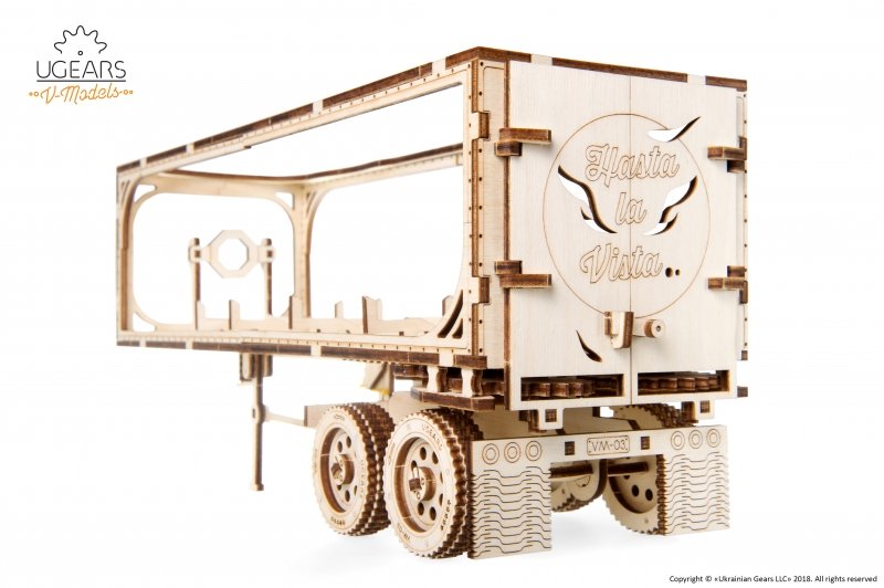U-Gears Trailer for Heavy Boy Truck VM-03 mechanisch houten bouwpakket