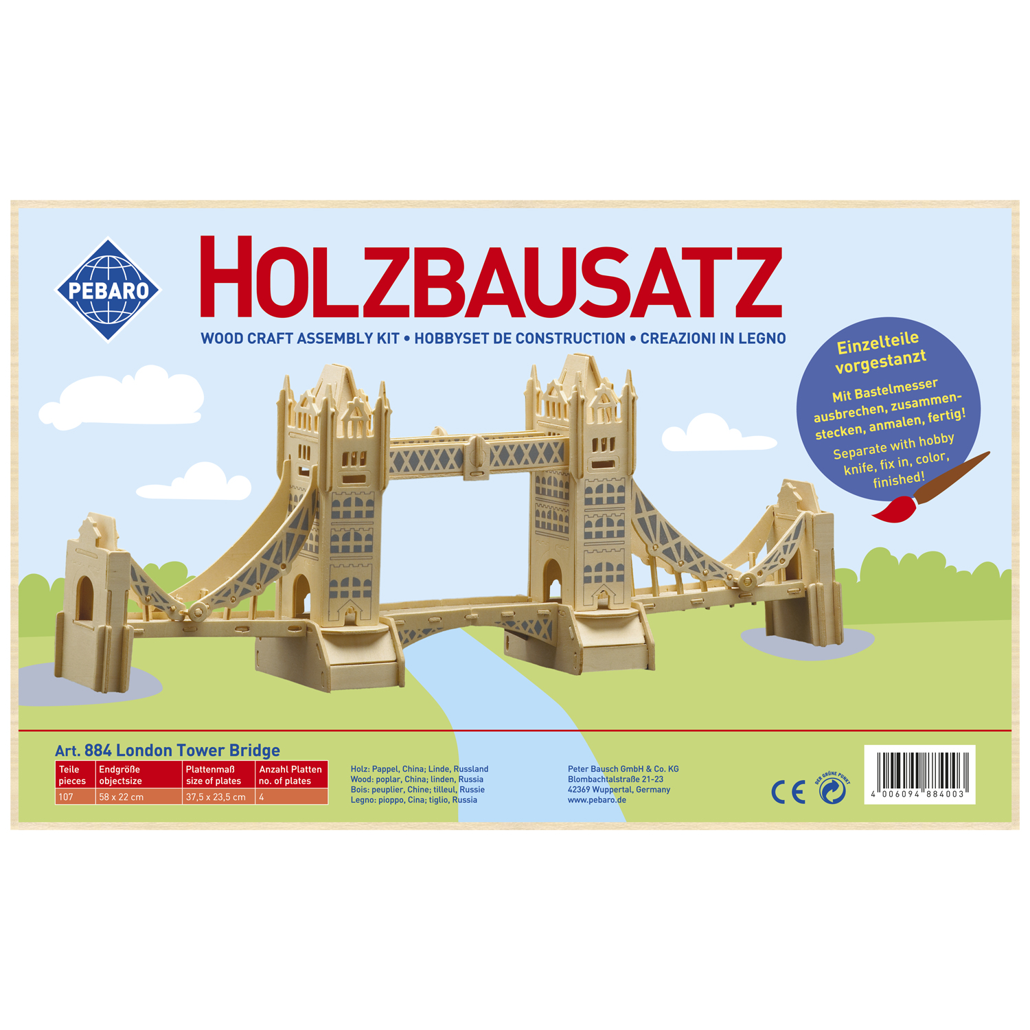 Pebaro Houten Bouwset London Tower Bridge