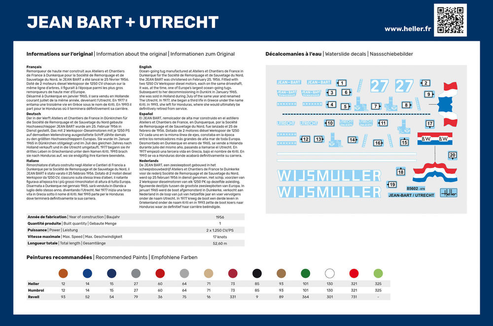 Heller Jean Bart + Utrecht Twinset 1/200