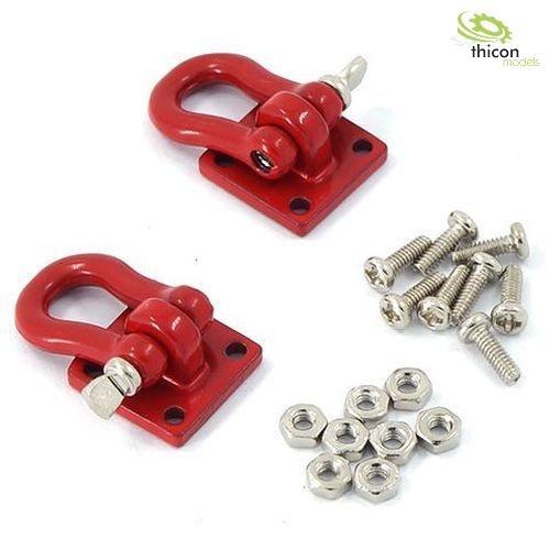 Thicon 2 Metalen Sleepogen met Flens Rood
