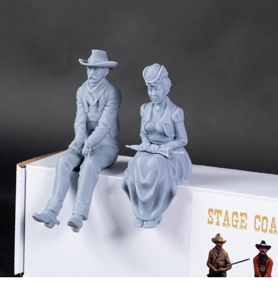 Artesania Latina Set van 4 Figuren in Resin voor Stagecoach 1/12