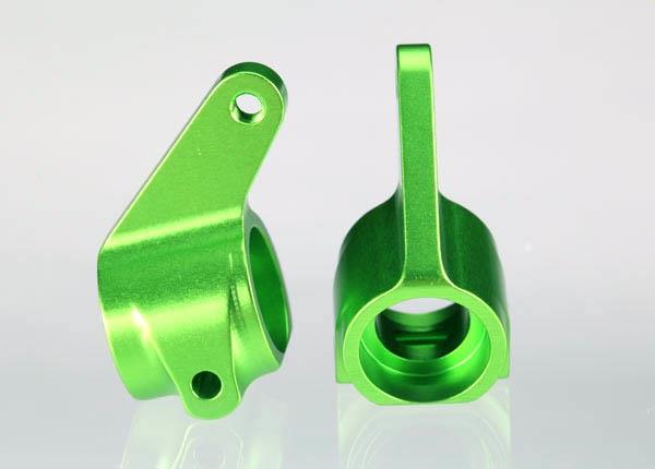 Traxxas Steering blocks, Rustler®/Stampede®/Bandit (2), 6061-T6 aluminum (green-anodized)/ 5x11mm ball bearings (4)