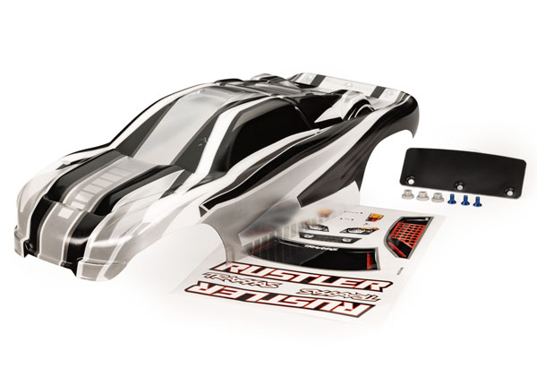 Traxxas Body, Rustler®, ProGraphix® (graphics are printed, requires paint & final color application)/ wing/ decal sheet