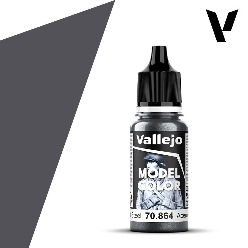 70864 Vallejo Natural Steel Metallic Model Color 18ml