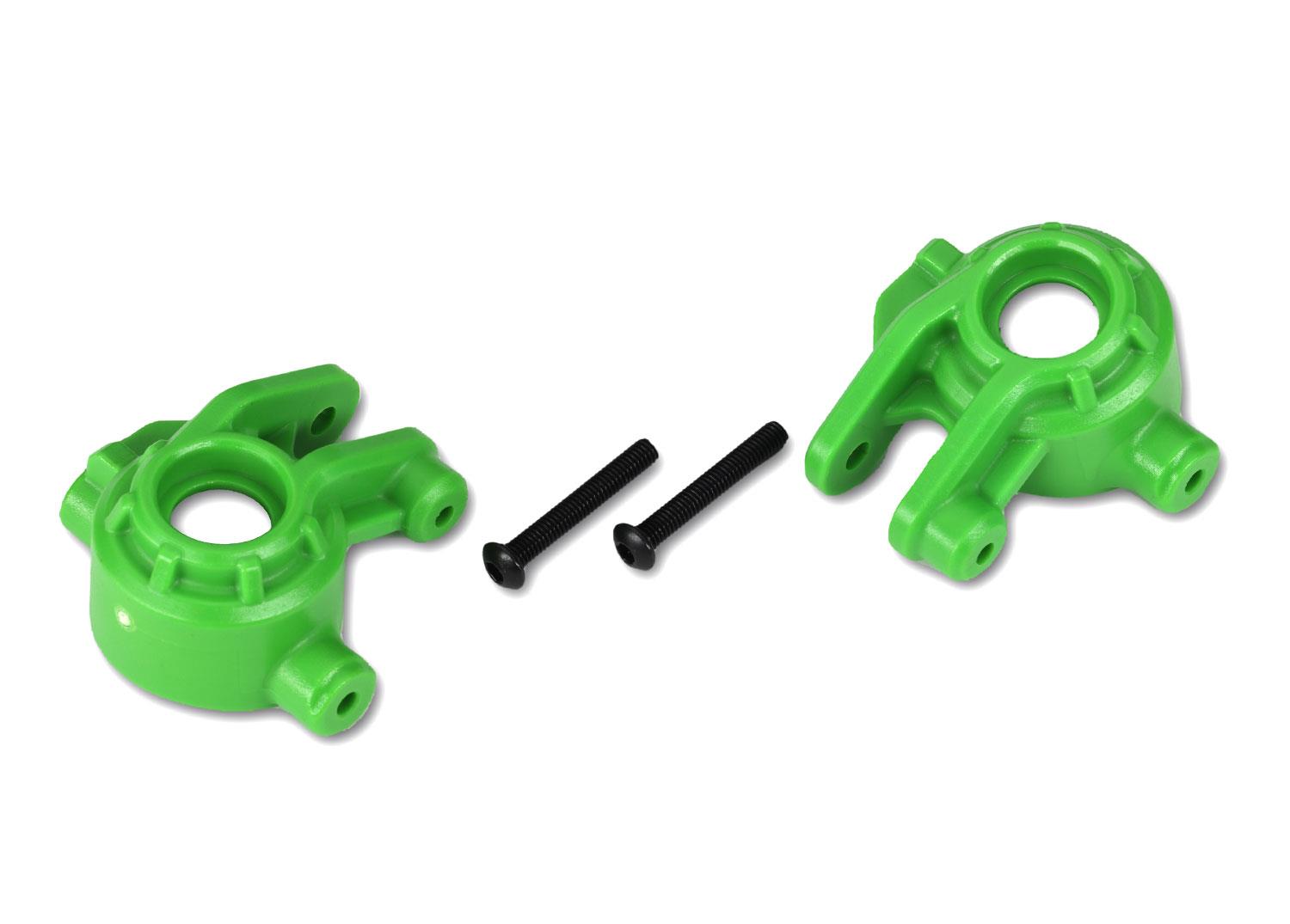 Traxxas Steering blocks extreme heavy duty green (left & right)/ 3x20mm BCS (2) (for use with #9080 upgrade kit)