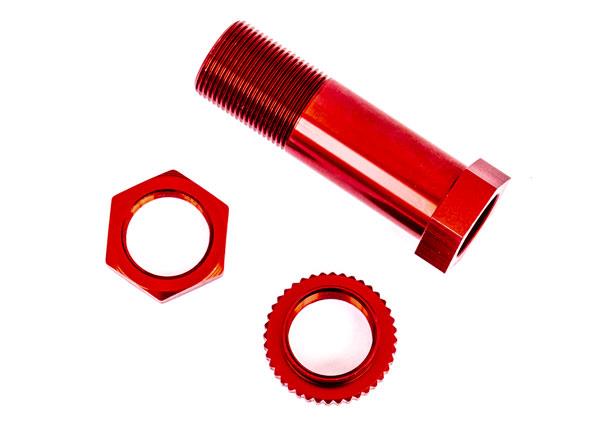 Traxxas Servo saver post/ adjuster nut/ locknut (red-anodized, 6061-T6 aluminum) (1 each)