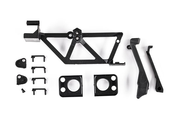 Traxxas Door handles (4)/ light mounts, front (left & right)/ light retainers, front bumper (left & right)/ fuel cap/ snorkel/ spare tire mount (fits #9712 body)