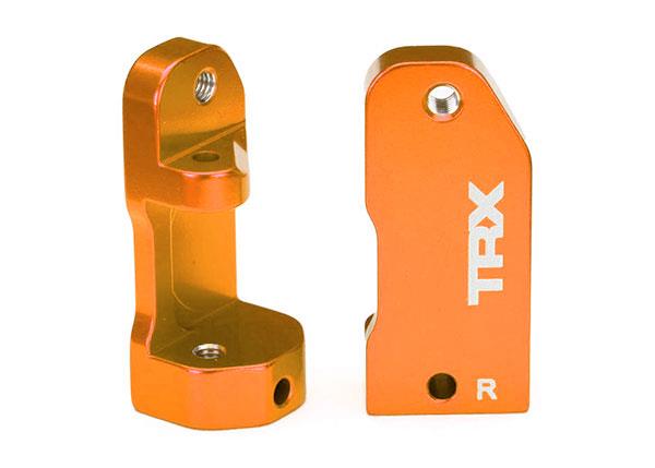 Traxxas Caster blocks 30-degree orange-anodized 6061-T6 aluminum (left & right)/ suspension screw pin (2)