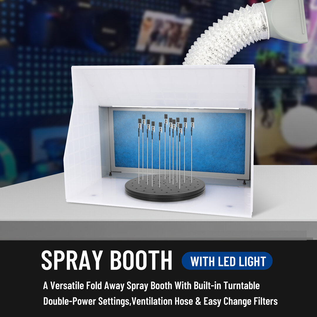 Fengda Compacte en Draagbare Airbrush Spuitcabine met Afzuiging en LED-licht