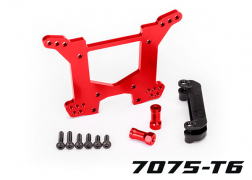 Traxxas Shock tower rear 7075-T6 aluminum (red-anodized) (1)/ body mount bracket (1)